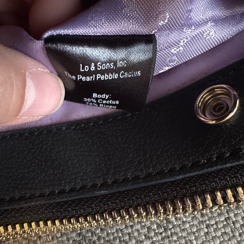 Lo & Sons Black Pearl Pebble Cactus Bag with Lavender Interior - Picture 11 of 15